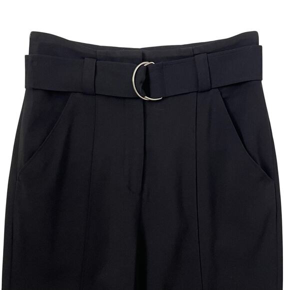 A.L.C. Crepe Foster High Rise Belted Flare-Leg Pants - Black - Size 4 - Picture 4 of 8